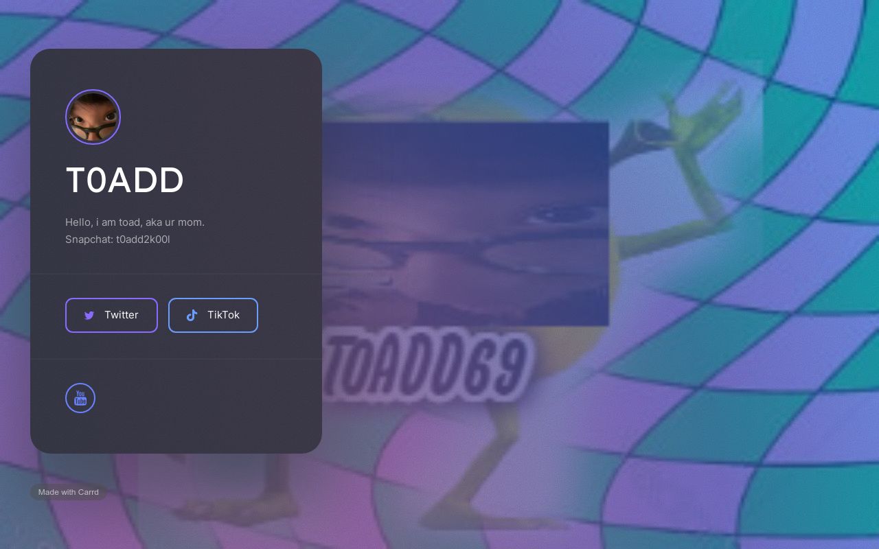 Carrd profile picture for @toad